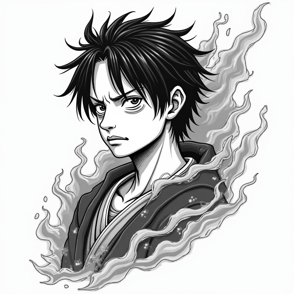 Luffyin japanese style tattoo, detailed tattoo, traditional japanese culture tattoo, mythology, 8k - Variation 4