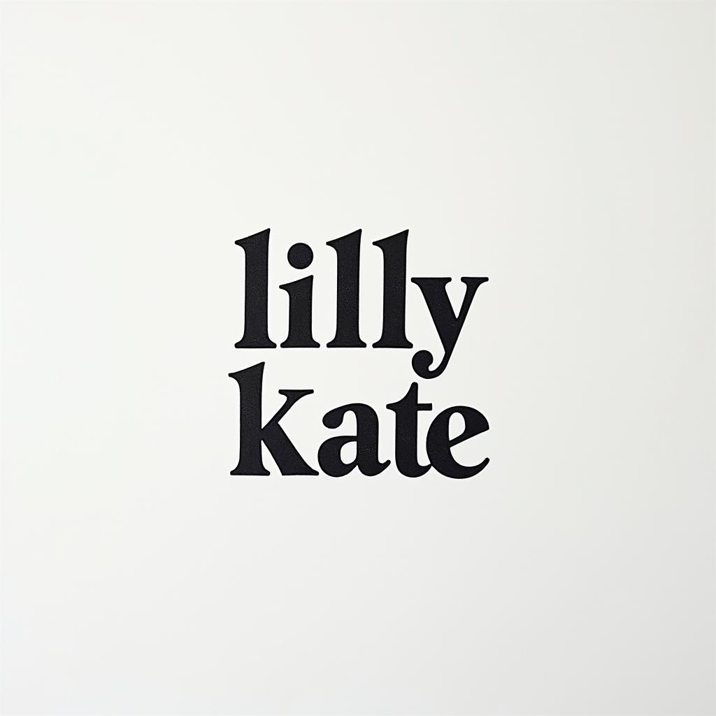 Lilly Kateminimalist text-based tattoo, Monospace font ultra-realistic, perfectly placed, high-quality font design, photo-realistic shading, 8k, high quality, finely detailed typograph - Variation 4