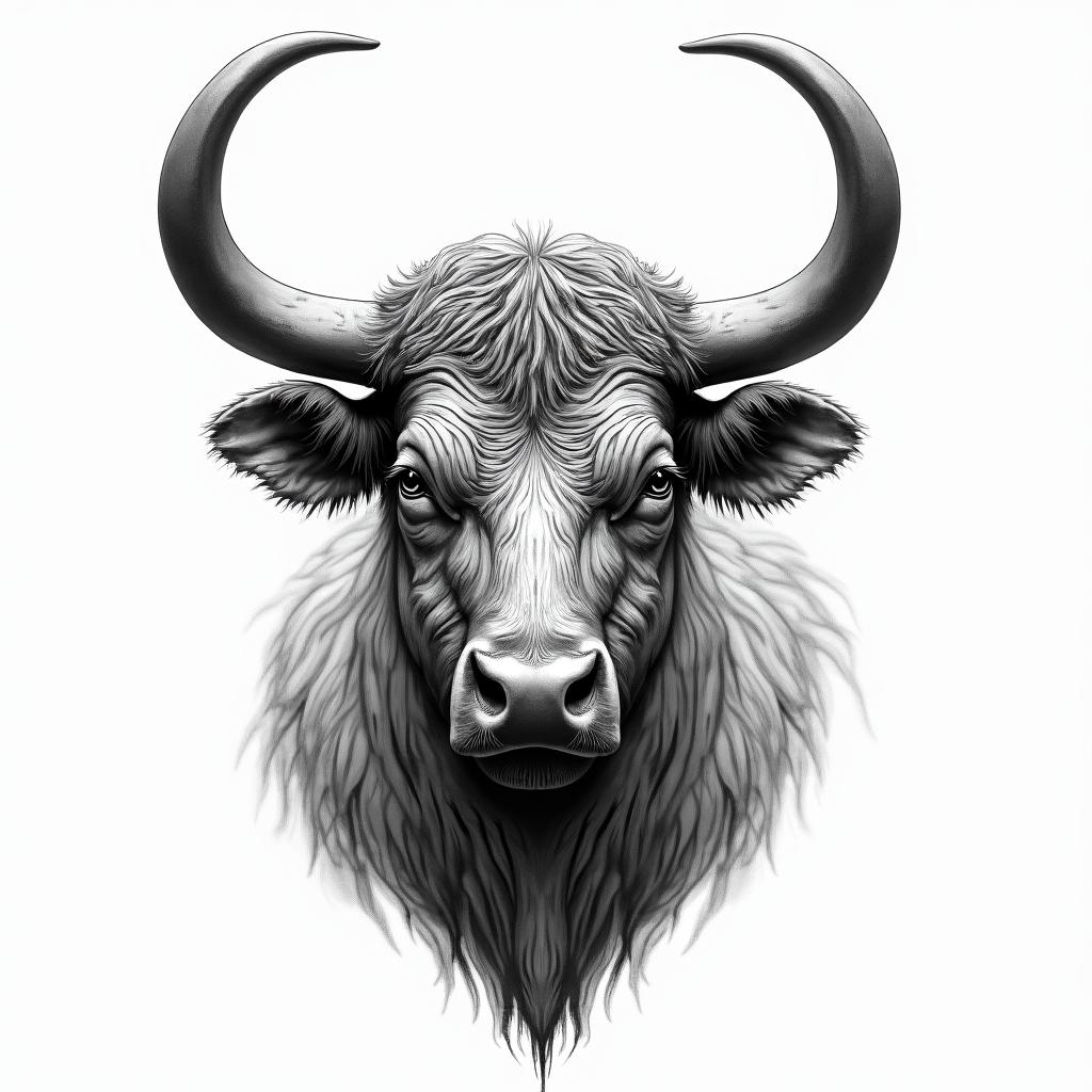 Taurus bullin bohemian style tattoo, 8k - Variation 8