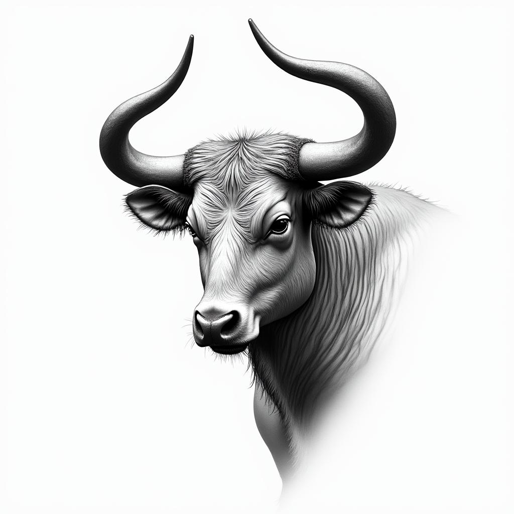 Taurus bullin bohemian style tattoo, 8k - Variation 5