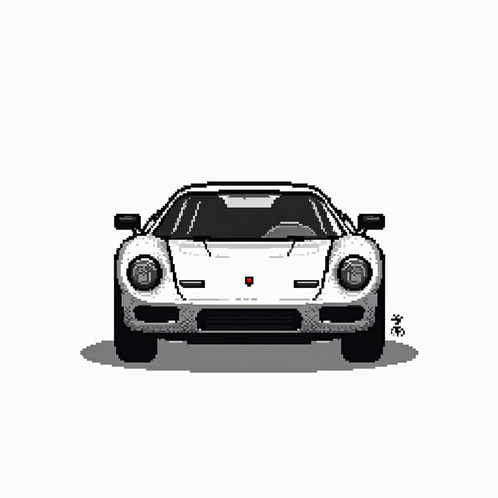 Moparin 8-bit tattoo style, minimalistic pixel style tattoo, pixel art with simplified shapes and retro gaming visuals, inspired by 8-bit pixel based detailing