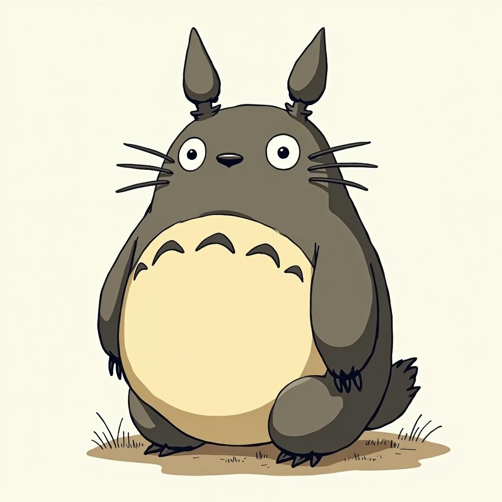 Totoro with big tits hanging with the JuggaloGhibli, Studio Ghibli aesthetic, hand-drawn anime style, retro nostalgic atmosphere, retro soft pastel color palette with earthy tones, retro Japanese cinematic shot, yellow tint effect, bald character, smooth surface, anime shadow 90's anime style