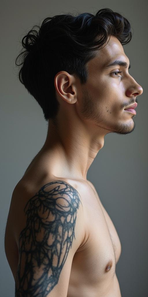 Angel wings with detailed feathersin authentic tattoo style, incorporating traditional modifications, bold black outlines, solid color fills, featuring classic authentic elements - Variation 2