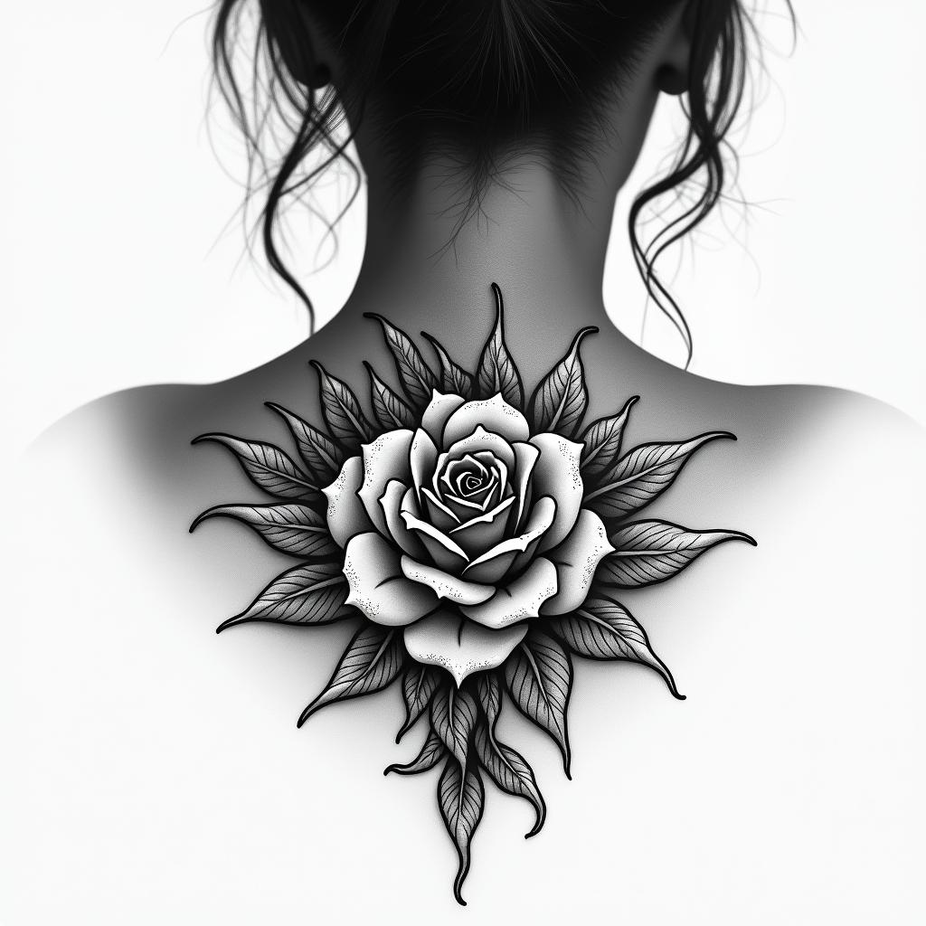 Neck tattoohigly detailed tattoo - Variation 3