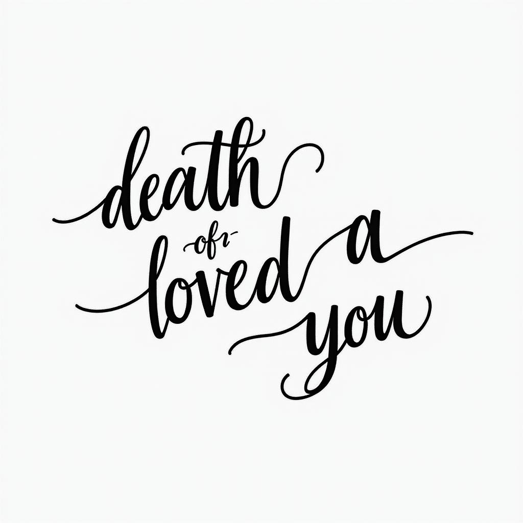 Death of a loved oneminimalist text-based tattoo, Monospace font ultra-realistic, perfectly placed, high-quality font design, photo-realistic shading, 8k, high quality, finely detailed typograph - Variation 2