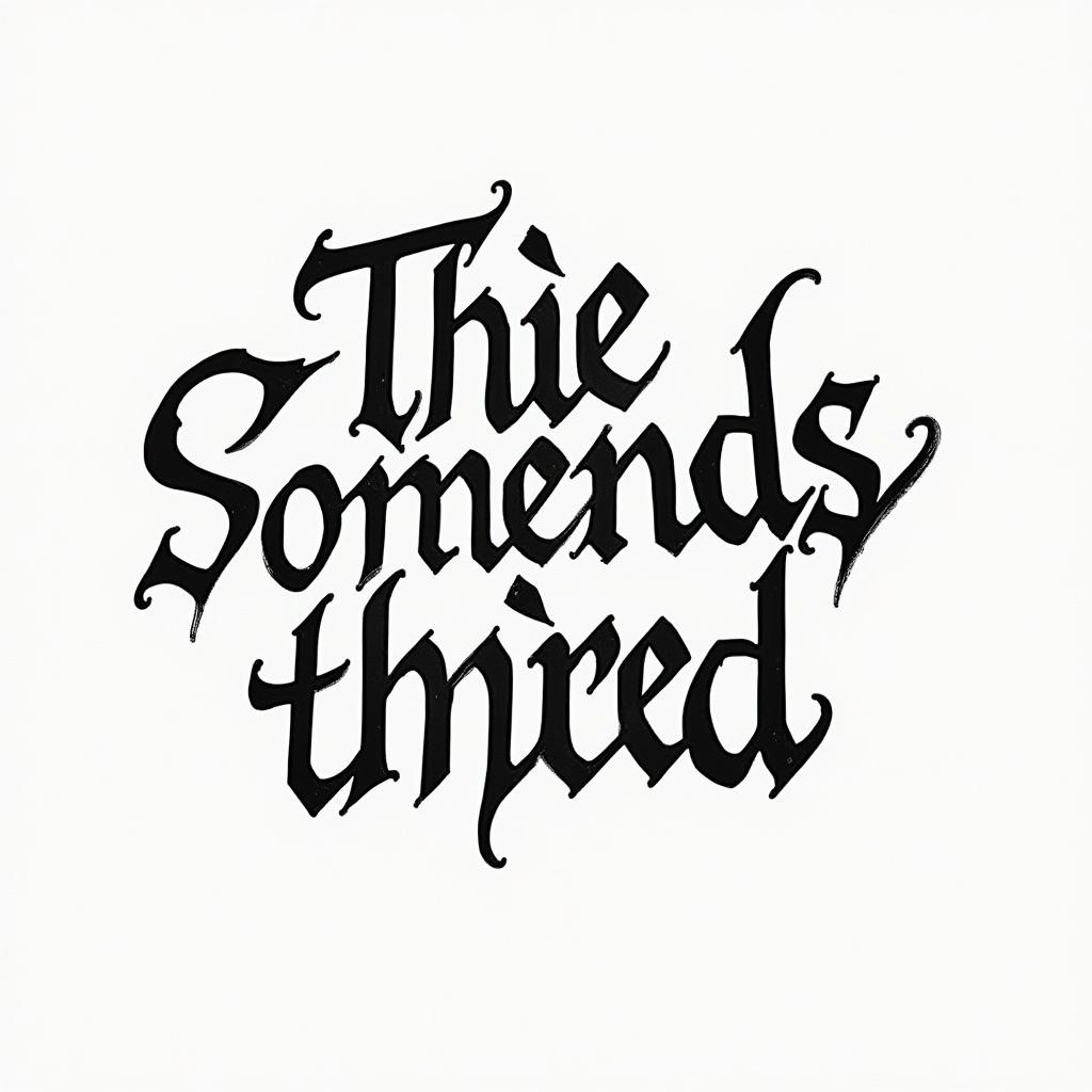 A single phrase that represents something unique with unique details.text-based tattoo, gothic font ultra-realistic, perfectly placed, high-quality font design, photo-realistic shading, 8k, high quality, finely detailed typography