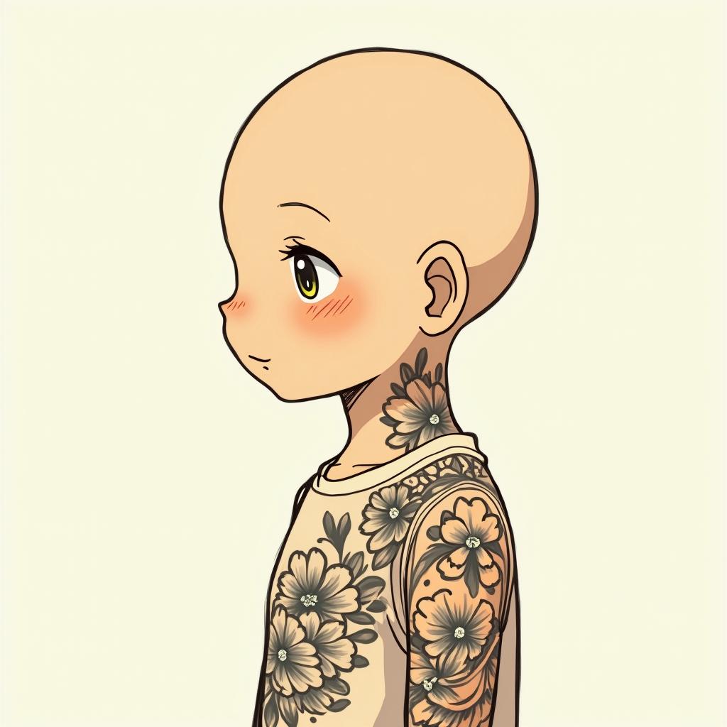 TaterGhibli, Studio Ghibli aesthetic, hand-drawn anime style, retro nostalgic atmosphere, retro soft pastel color palette with earthy tones, retro Japanese cinematic shot, yellow tint effect, bald character, smooth surface, anime shadow 90's anime style - Variation 2