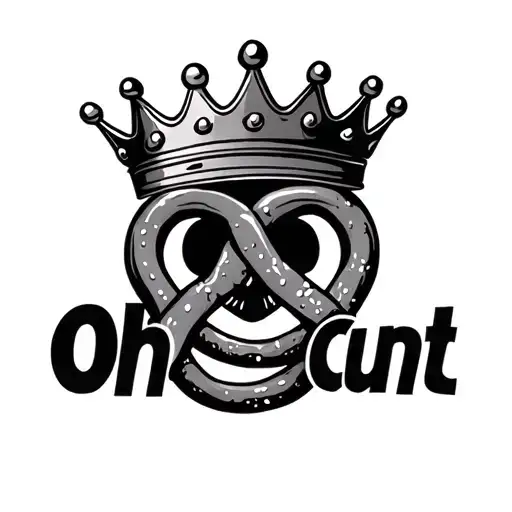 "Oh Cunt" "Oh Cunt" pretzel wearing crown - Variation 2