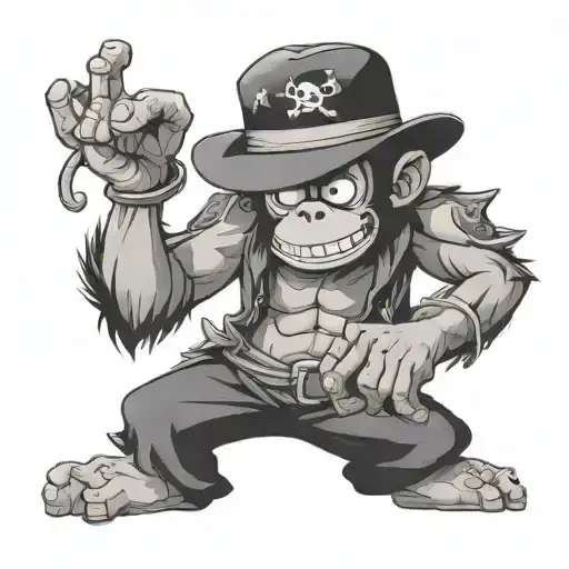 monkey with stray hat of luffy one piece