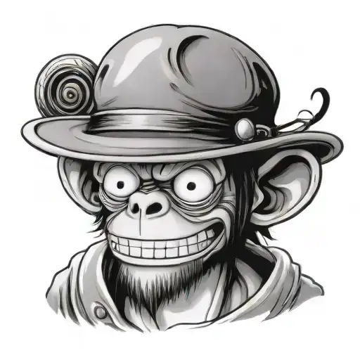 monkey with stray hat of luffy one piece - Variation 2