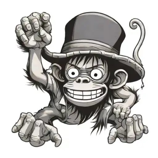 monkey with stray hat of luffy one piece - Variation 3