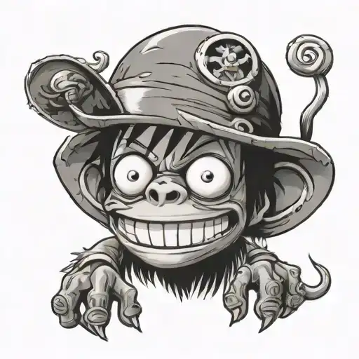 monkey with stray hat of luffy one piece - Variation 4