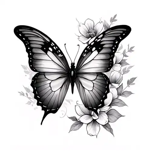 Night Butterfly Tattoo Extension - Variation 2