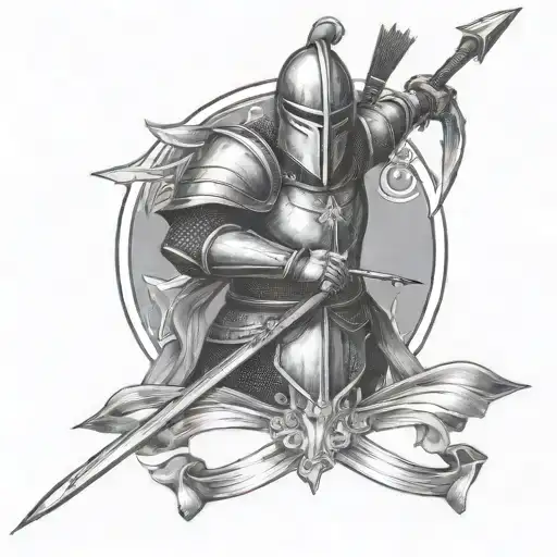knight bow arrow design