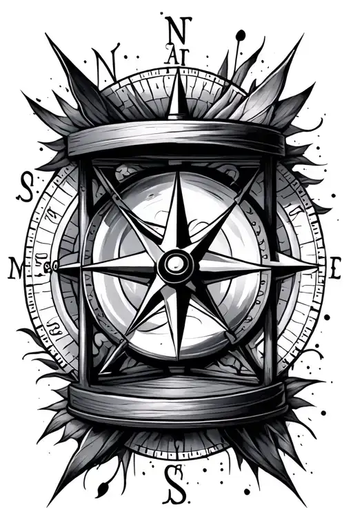 hourglass and compass - Variation 2