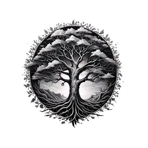 tree of life tattoo that looks like it's moving