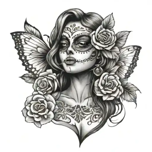 nude sugar skull girl