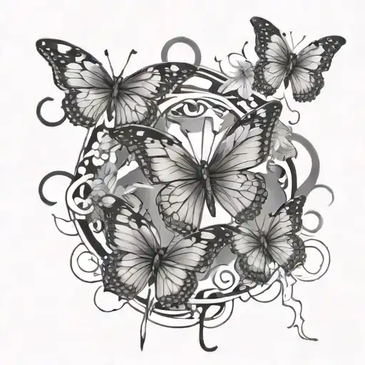 butterflies with lightning chaining through them - Variation 3