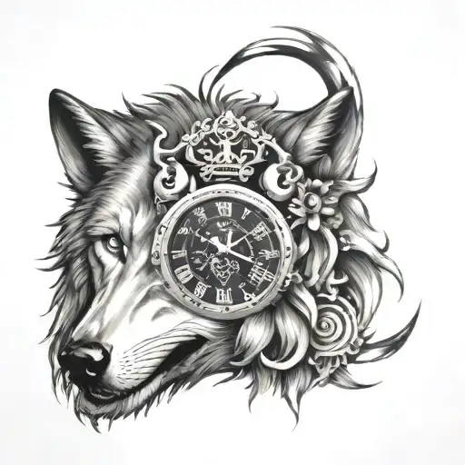 wolf time clock with zeus - Variation 4