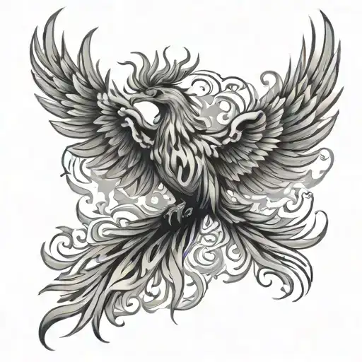 phoenix rising from flames