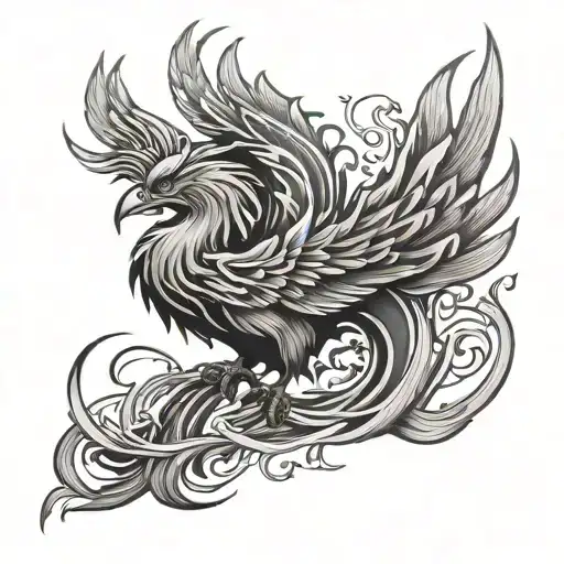 phoenix rising from flames - Variation 2