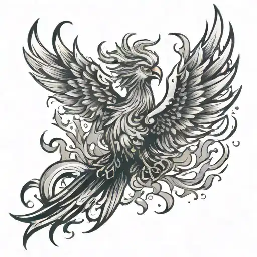 phoenix rising from flames - Variation 3