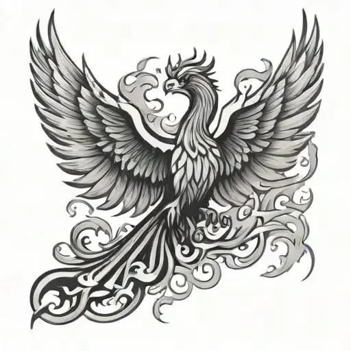 phoenix rising from flames - Variation 4