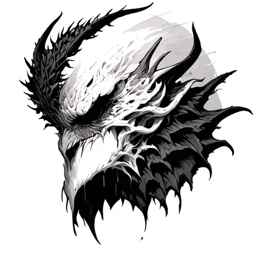 half angle half demon negative space full body - Variation 2