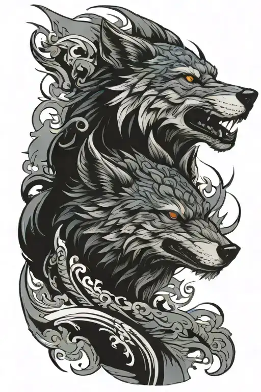 yakuza sleeve Wolf blue