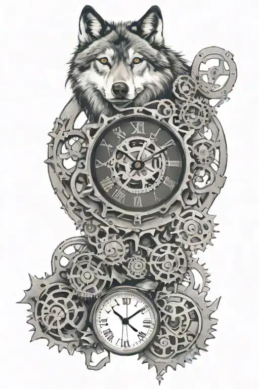 clock, wolf, gears, memory