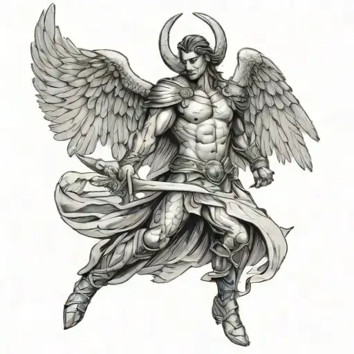 Lucifer battle pose archangel