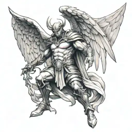 Lucifer battle pose archangel - Variation 2