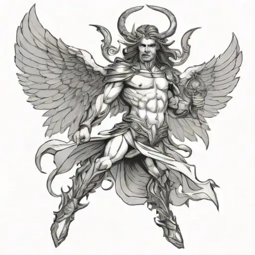 Lucifer battle pose archangel - Variation 3