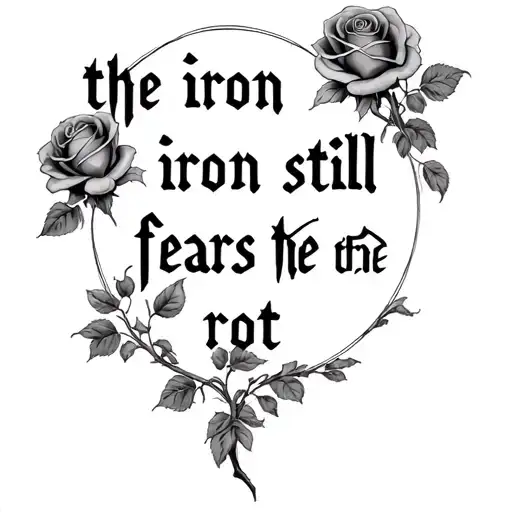 "the iron still fears the rot" "the iron still fears the rot" "the iron still fears the rot" with many roses - Variation 2