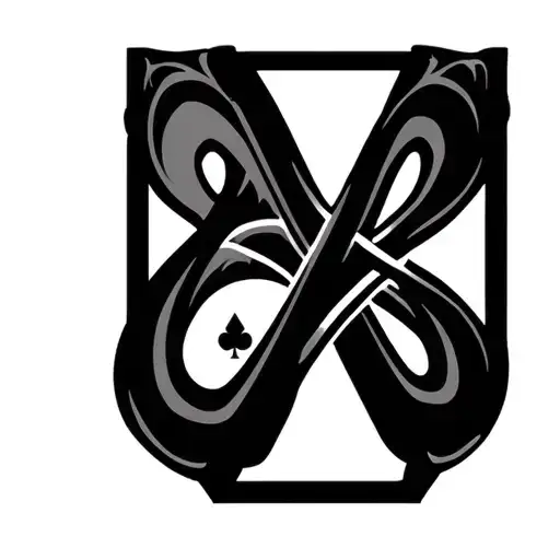 the word ace in a infinity symbol intertwined - Variation 2