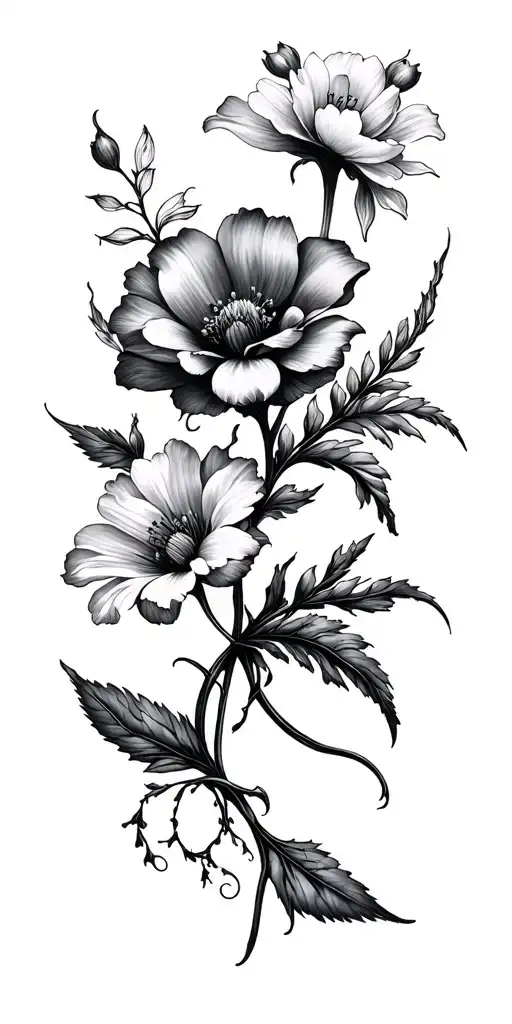 dead flowers intertwined with living flowers - Variation 2