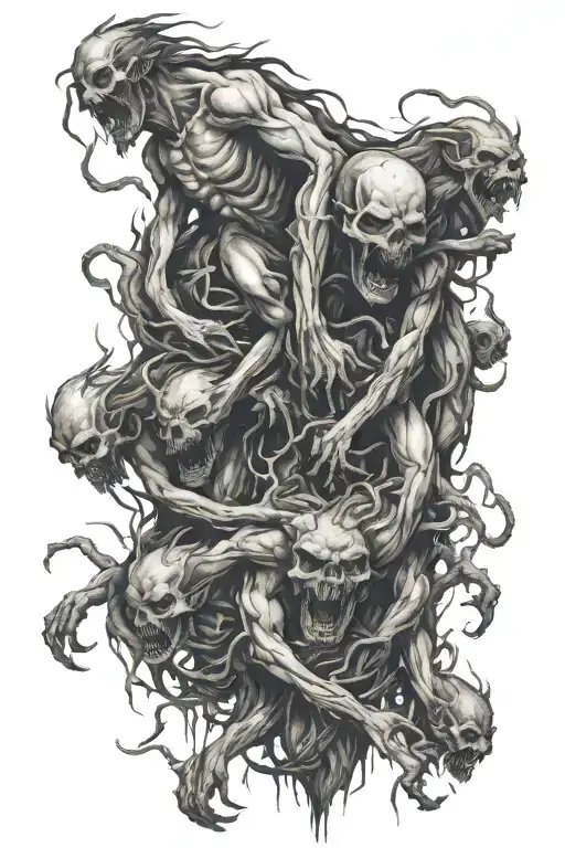 hundreds of souls escaping the pits of hell crawling over one another scratching their way out  - Variation 2