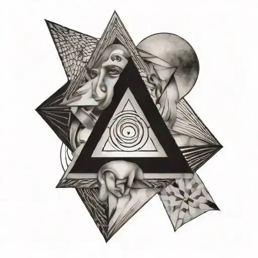 triangle with minimalist human in the middle - Variation 2