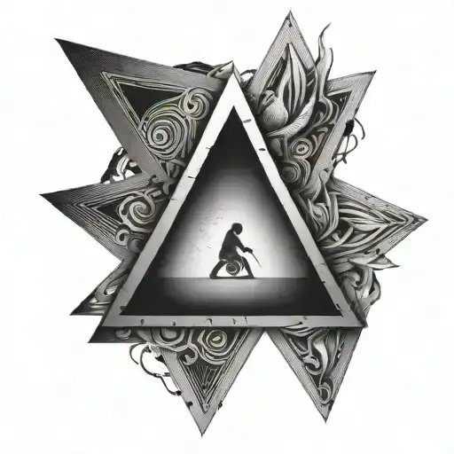 triangle with minimalist human in the middle - Variation 4