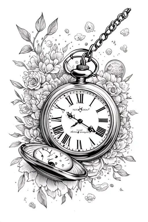 pocket watch surrounded with something for my kid being born