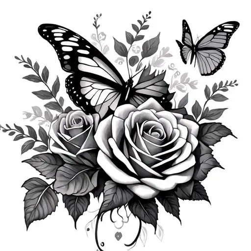 roses and butterflys - Variation 2