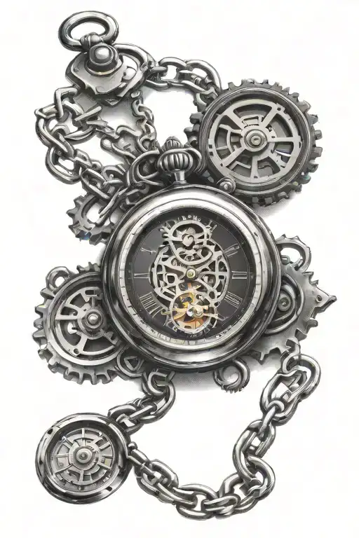 steampunk pocket watch chain wrapped