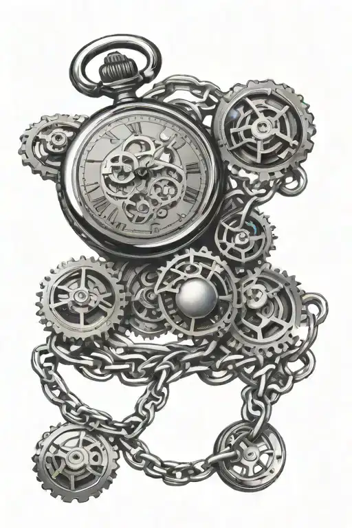 steampunk pocket watch chain wrapped - Variation 2