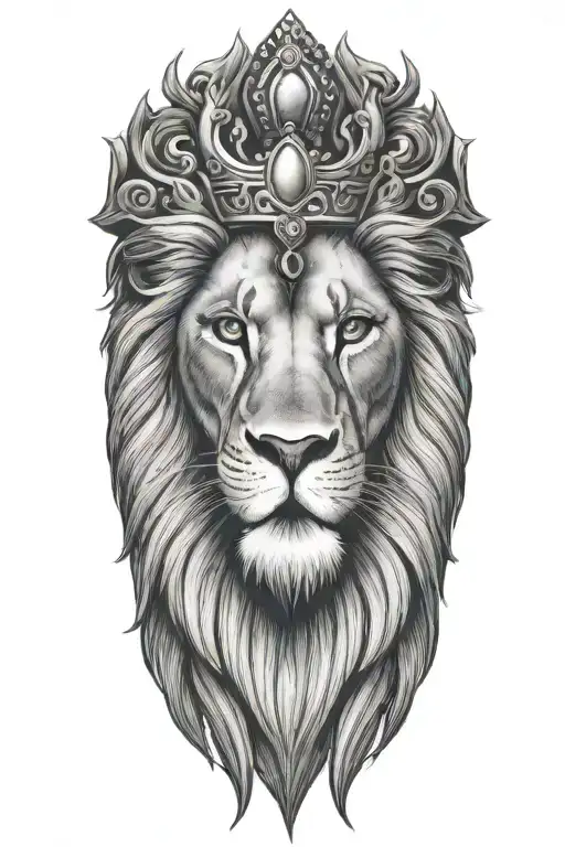 crowned lion face - Variation 3