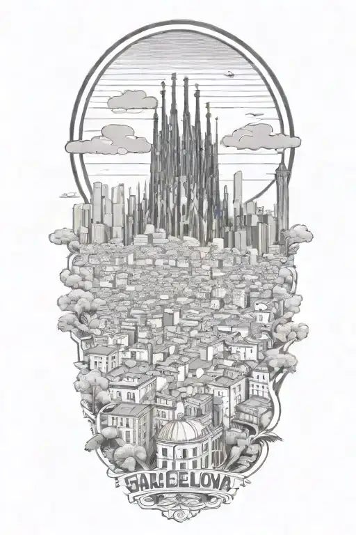 Barcelona skyline - Variation 1