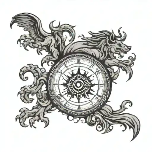 I would be looking for a cool tattoo for my forearm. It should include the following themes: Providence/Fate zodiac sign - Variation 4