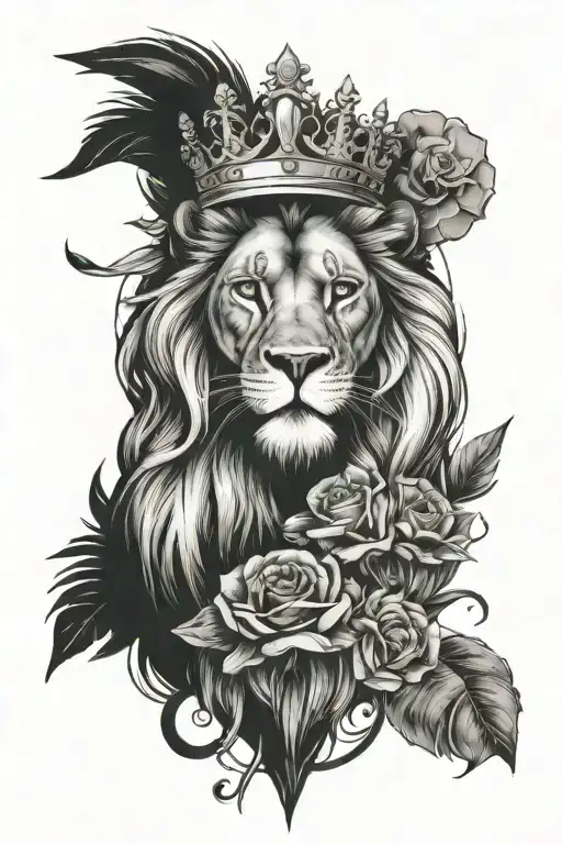 money, power, lion wearing crown, womens face