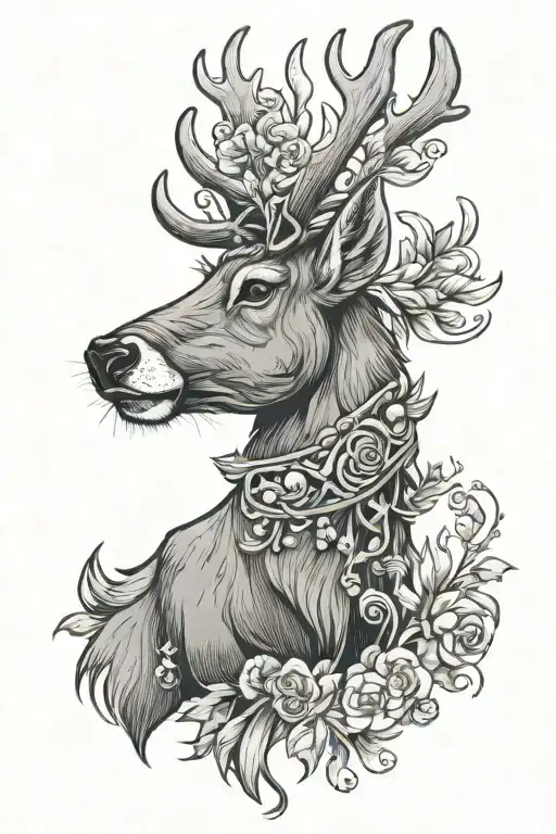 badass reindeer with nosering and earring
