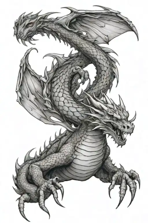 Fine line Dragon