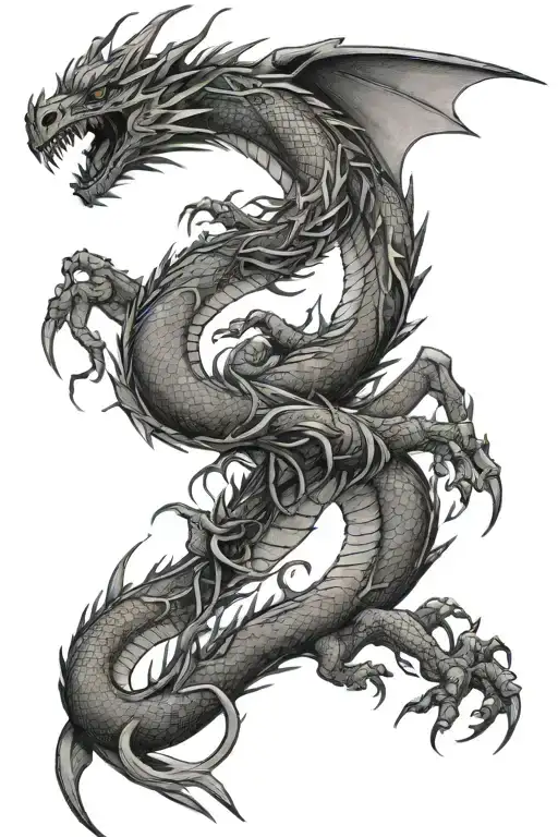 Fine line Dragon - Variation 2